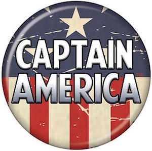 Captain America Distressed Looking Button