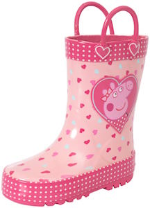 Peppa Pig Pink Hearts Rain Boots