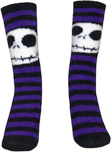 The Nightmare Before Christmas Jack Skellington Black And Purple Striped Socks