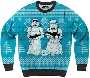 Star Wars Ugly Christmas Sweater With Stormtrooper Snowmen