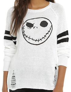 The Nightmare Before Christmas White Jack Skellington Women's Sweater