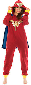 DC Comics Wonder Woman Onesie Pajama With Cape And Hood