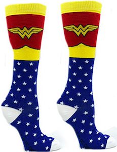 Wonder Woman Costume And Logo Socks