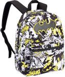 Batman Black And White Backpack With Yellow Details
