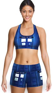 Doctor Who Tardis Blue Police Box Sports Bra And Shorts
