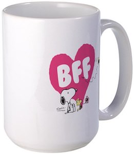 Snoopy And Woodstock BFF Heart Mug