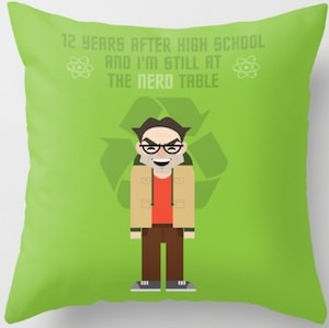 Leonard Hofstadter Nerd Table Throw Pillow