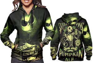 Women’s Jack Skellington Black And Green Hoodie