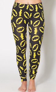 DC Comics Black Batman Logo Leggings