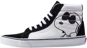 Snoopy & Woodstock Black And White Vans Sneakers