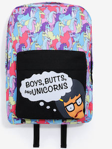 Bob's Burgers Tina Boys, Butts, And Unicorns Backpack