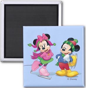 Mickey And Minnie Ice Skating Magnet