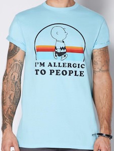 Charlie Borwn Allergic To People T-Shirt