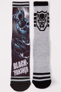 2 Pairs of Black Panther Socks