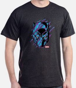 Black Panther Scratched Mask T-Shirt