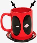 Marvel Deadpool Mug With Coaster And Spoons
