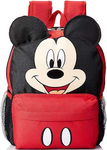 Disney Kids Red And Black Mickey Mouse Backpack