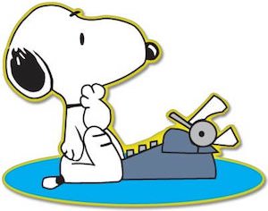 Snoopy And Typewriter Sticker