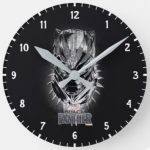 Black Panther Head Sketch Wall Clock