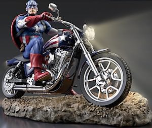 Captain America On His Bike Figurine