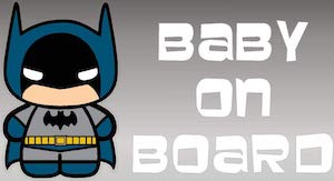 Batman Baby On Board Window Decal