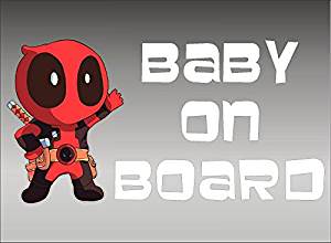 Deadpool Baby On Board Window Decal