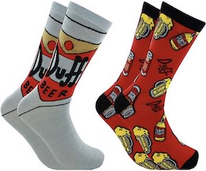 The Simpsons Duff Beer Socks