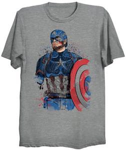 Watercolor Captain America T-Shirt