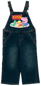 Peppa Pig Personalized Denim Overalls