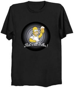 The Simpsons Homer Simpson That's All Folks! T-Shirt