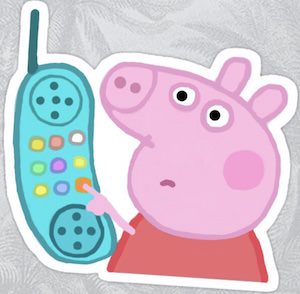 Peppa Pig And The Phone Sticker