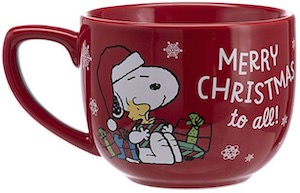 Red Peanuts Christmas Mug
