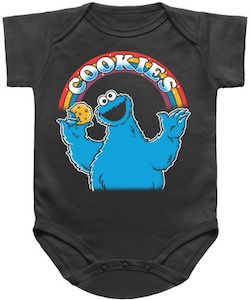 Cookie Monster Baby Bodysuit With Rainbow