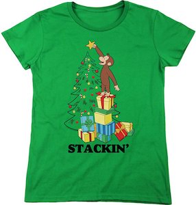 Women's Curious George Christmas T-Shirt