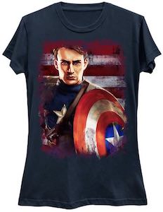 Marvel Captain America On the Flag T-Shirt