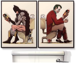 Batman And The Joker Washroom Poster Set