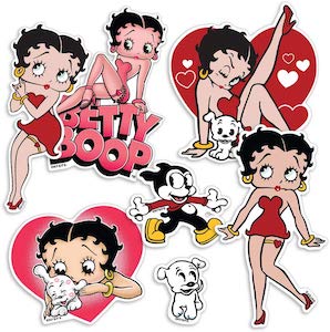 Betty Boop with Puddy And Bimbo Stickers