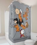 Peanuts Charaters Floating In Space Shower Curtain