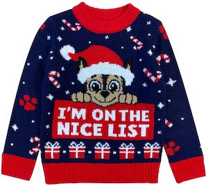 Kids PAW Patrol Nice List Christmas Sweater