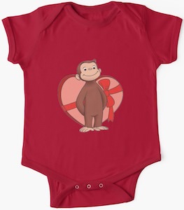 Curious George Valentine Bodysuit