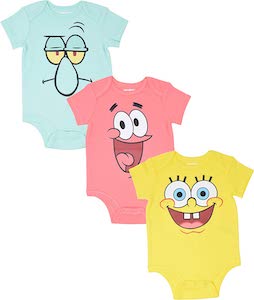 Squidward, Patrick, And SpongeBob Bodysuit Set